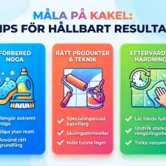 Tips för att måla klinkergolv: förbered noga, använd rätt produkter och teknik, samt sköt eftervård och härdning för ett hållbart resultat.